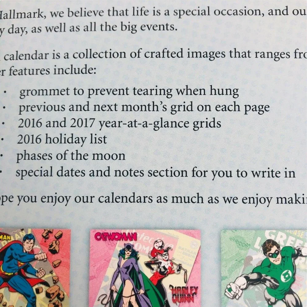 New‎ 2016 DC Comics Originals Wall Calendar Square